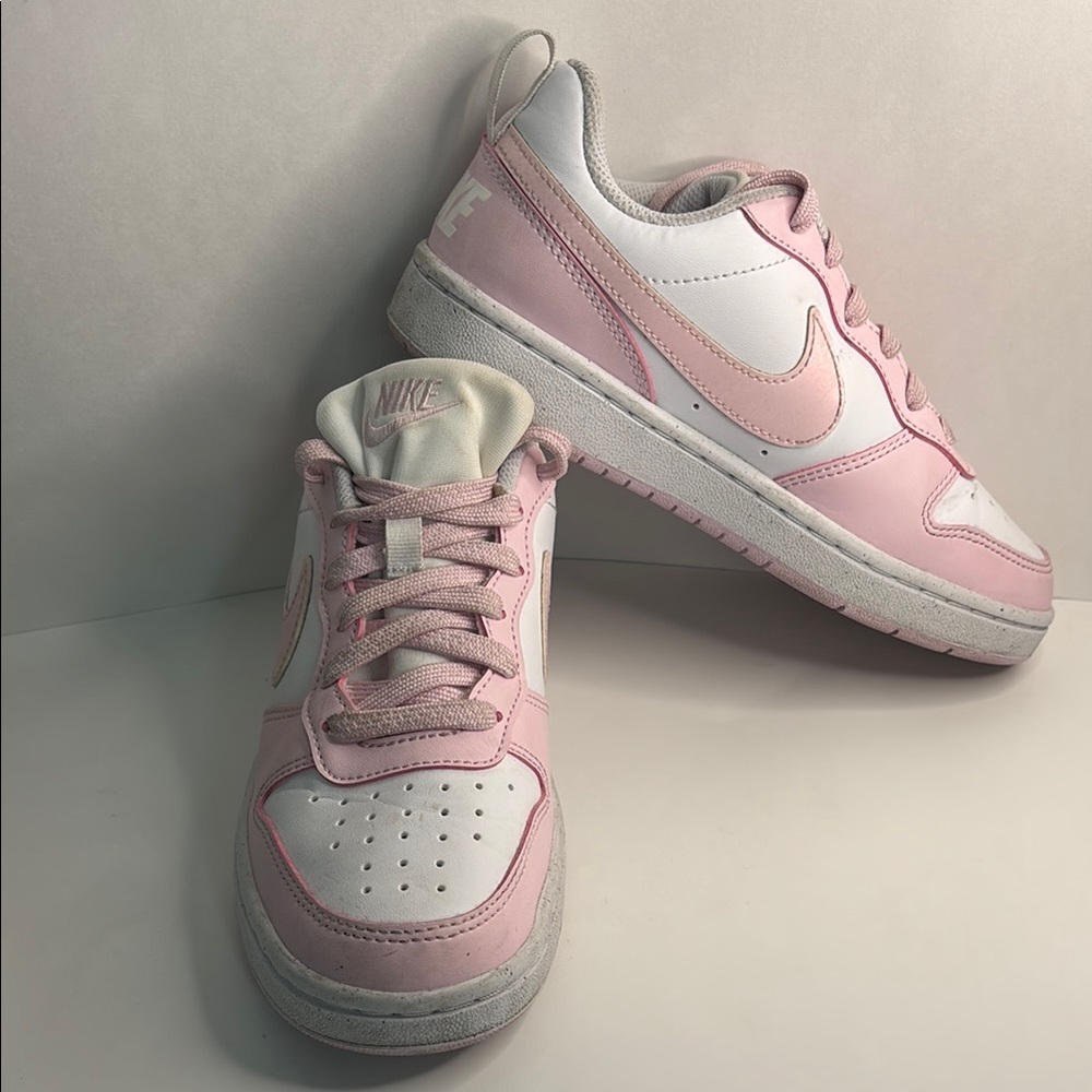 Nike Pink and White Low-Top Sneakers